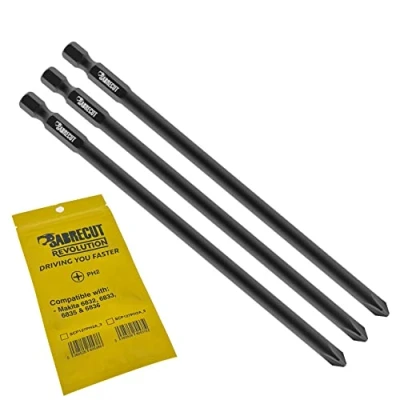 Image de 3 x SabreCut SC127PH2A_3 127 mm PH2 Compatible avec Makita 6832 6833 6835 6836 DWD P 66254 Embout de tournevis pour cloison sèche à alimentation automatique Phillips n 2 Heavy Duty