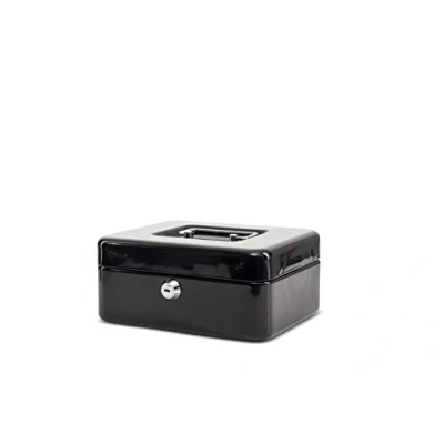 Image de MAUL caisse à monnaie 2 en acier Verrouillable 20 x 17 9 cm coffre portable avec clés Utilisable comme tirelire, petit fort, billet, tiroir Noir