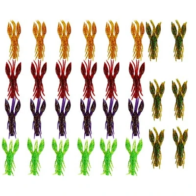Image de mini leurre ecrevisse,Leurres de pêche, appâts pêche artificiels, leurres aux écrevisses, 30 PCS PVC Cinq Couleurs 7,5 cm 5,5 g écrevisses artificiels Souples a