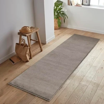 Image de Jimri Tapis Moelleux à Poils Courts de qualité supérieure pour la Maison, Le Bureau, Cuisine, l&#039;entrée, Couloir, Salon Lavable en Machine Antidérapant 60 x 110 cm Argenté