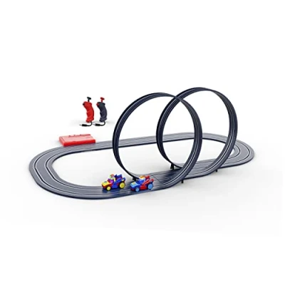 Image de Ninco Superthings Double Looper Circuito de Slot A Escala 1/50 y Recorrido 320cm Incluye Dos vehículos Speed Jumper, Con 2 Personajes Hellmut Wheelzag Partir 3 años (91018)