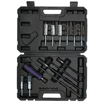 Image de CHANG QI Kit de Nettoyage pour siège d&#039;injecteur et Arbre 19 pièces, Buses d&#039;injection avec brosses en Fil d&#039;acier Nylon