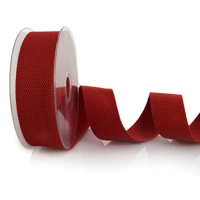 Image de Trimz Trimz1905 10 40 30 Sangle en Coton très résistante, Rouge foncé, 10m x 40mm, Set de Pièces
