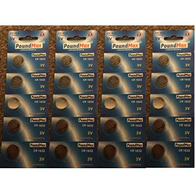 Image de PoundMax 1632 CR1632 DL1632 Lot de 20 piles bouton au lithium 3 V