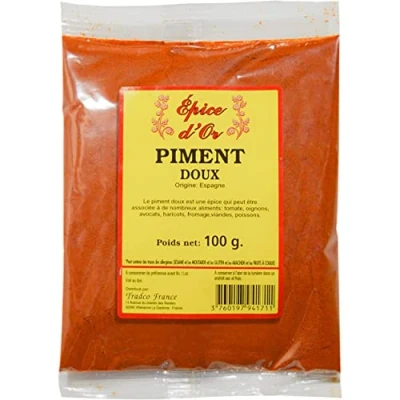 Image de Piment Doux 100g en Poudre Epice d&#039;Or, sans additif, colorant, arôme artificiel, 100% Naturel