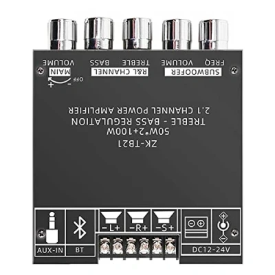 Image de Yheonver TB21 Carte d&#039;amplificateur de caisson basses Bluetooth 5.0 50 WX2 + 100 W 2.1 canaux Amplificateur