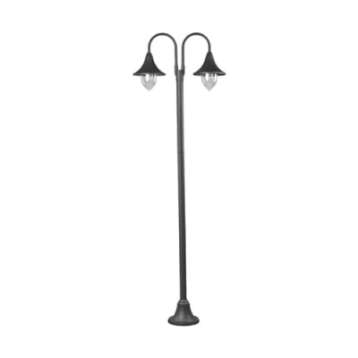 Image de Lindby Lampadaire extérieur Madea (Moderne) en Noir Aluminium (à 2 lampes, E27), Candélabre, luminaire d’extérieur