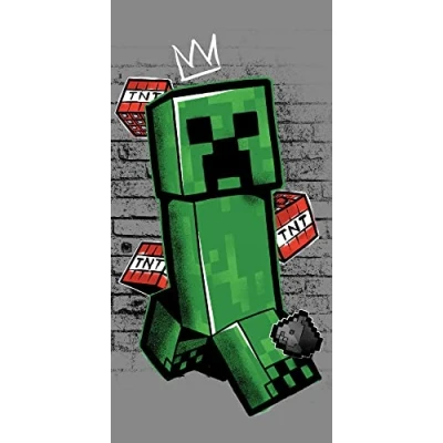 Image de Minecraft Jerry Fabrics Metro Art Creeper Serviette de Bain 70 x 140 cm