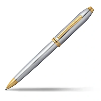 Image de CROSS Townsend Medalist Stylo bille avec des attributs plaqués or 23 carats Pointe moyenne Écrin de luxe et une recharge noire incluse