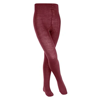 Image de FALKE Comfort Wool K TI laine épais unis 1 paire, Collants Mixte enfant, Rouge (Ruby 8830), 110 116