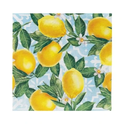 Image de Talking Tables Lot de 20 serviettes en papier jaune citron Vaisselle jetable à thème vif pour rassemblements mémorables, fêtes d&#039;été, prénuptiales, brunchs, couleurs vives