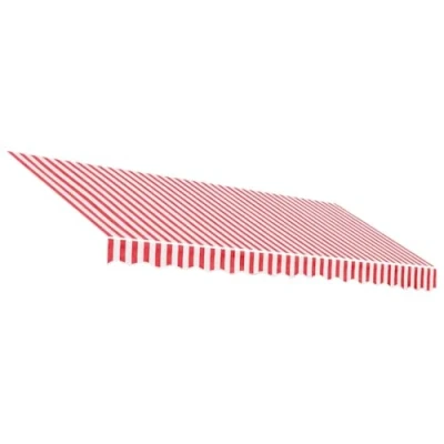 Image de vidaXL Tissu de Remplacement pour auvent Rayures Rouges et Blanches