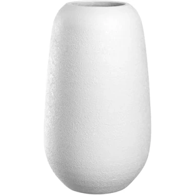 Image de LEONARDO HOME Trogolo 033206 Vase Intemporel en céramique, Fait à la Main, esthétique, Simple, élégant, Hauteur 40 cm, Blanc