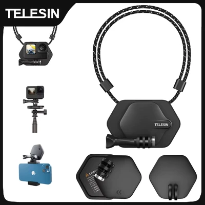 Image de TELESIN Support de caméra magnétique pour GoPro 12, 11, 10, Action 4, Insta360 Bery, à dégagement