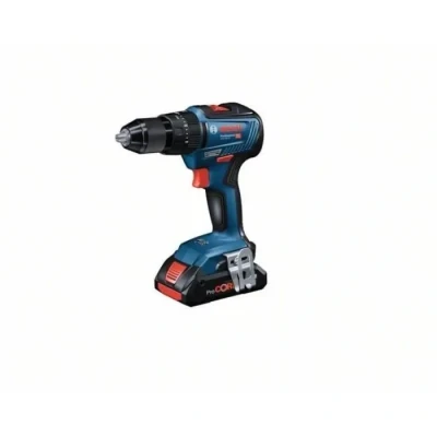 Image de Bosch Professional 18V System Perceuse visseuse à Percussion GSB 55 (2 batteries 2Ah, chargeur rapide GAL 40, dans une L Case) 06019H5305 Bleu