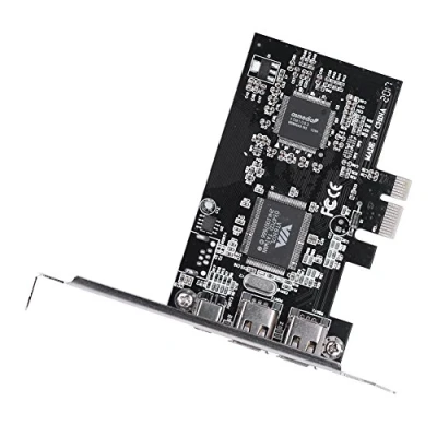 Image de Richer R Carte PCIe Firewire, d&#039;extension PCI E 1394A Firewire contrôleur Express IEEE 1394 avec câble pour Windows 10/8/7/Vista/XP/2000