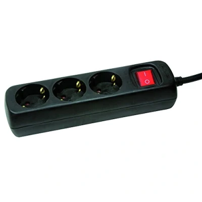 Image de LogiLink LPS206B Multiprises avec Commutateur 3 Prises Noir
