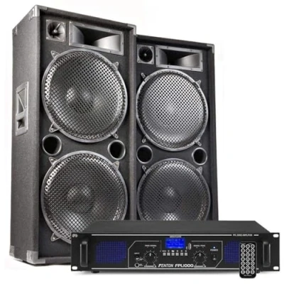 Image de MAX215 Kit Sono DJ et Amplificateur Bluetooth 4000W Un Puissant Idéal pour Animer Vos Soirées