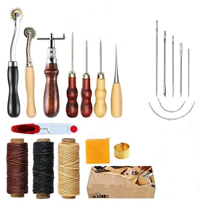 Image de Cuir à Coudre Outils Kit de réparation 14 pièces la Main Craft DIY