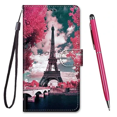 Image de Toucasa Coque pour iPhone XR,Housse XR,Coque Cuir PU Portefeuille à Aimant Colourful Design Rabat [Créatif Peint] Étui XR (6,1 Pouces) Tour Eiffel