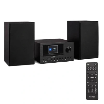 Image de MEDION Système Audio Compact P85003 (Radio Internet, Dab+, Radio FM PLL, Bluetooth, Connexion USB, AUX, 2x150 W)