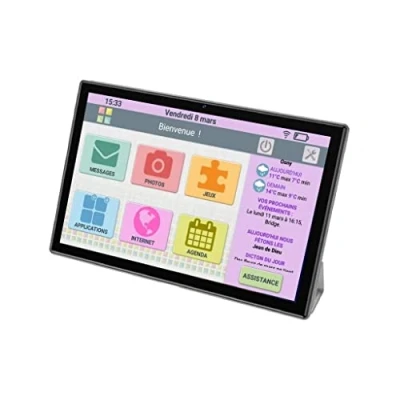Image de Facilotab Tablette Senior Simple Intuitive et sans Abonnement Idéale pour Personne Âgée Modèle L Rubis 10,1&quot; 64 Go Noir WiFi 4G