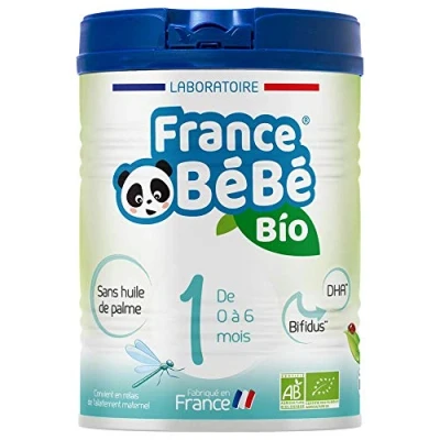 Image de France bébé BIO Lait infantile pour 1er âge en poudre 0 à 6 mois fabriqué BIFIDUS SANS HUILE DE PALME 800g