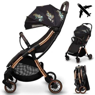 Image de LIONELO Julie One Poussette canne legere Ultra compacte Pliable en un seul geste (0 22 kg), sac de transport, repose pieds dossier, réglable jusqu&#039;à, moustiquaire