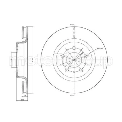 Image de METELLI 23 0770C Disque de frein 302,0 26,0 5 68,0 ventilé peint VOLVO: XC70 I Cross Country, V70 I, C70 Coupe