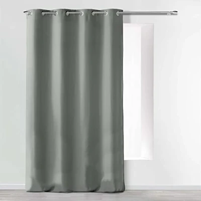 Image de douceur d&#039;intérieur, Rideau à Oeillets (140 x 260 cm) Absolu Gris, Microfibre