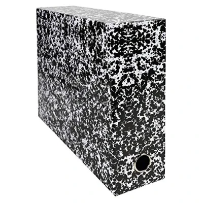 Image de Exacompta Réf. 89726E Lot de 5 boîtes transfert Annonay en papier imprimé vernis Dos 90 mm Avec un œillet métal Pour format A4 Dim 25,5 x 34 9 cm Couleur blanc Livrée montée