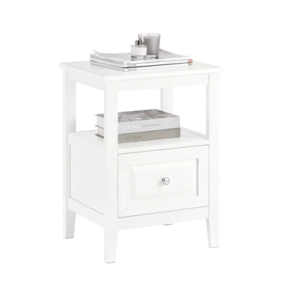 Image de SoBuy Table de Chevet, d&#039;Appoint, Bout Canapé avec 1 Tiroir, Nuit Convient pour Tout Lit et Toute Chambre, Blanc, 45 x 35 60 cm, FBT131 W