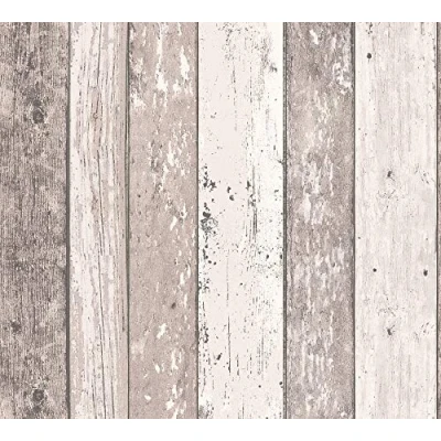 Image de Papier peint Bois Elements A.S. Création intissé 10,05m x 0,53m Brun Crème Fabriqué en Allemagne 855053 8550 53