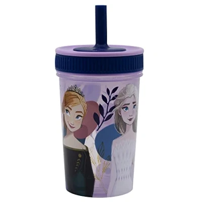 Image de Stor GOBELET RÉUTILISABLE POUR ENFANTS AVEC PAILLE EN SILICONE 465ML FROZEN TRUST THE JOURNEY