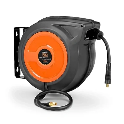 Image de SuperHandy Enrouleur de Tuyau à Air Rétractable 3/8 &quot;x 15 m d&#039;air en polymère hybride Max 300PSI Construction polypropylène commercial avec raccord BSPT 3/8&quot;