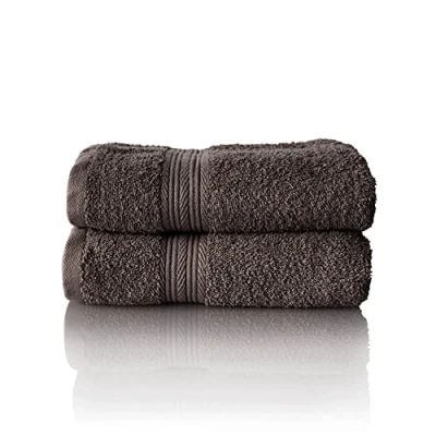 Image de ALCLEAR Lot de Serviettes éponge qualité supérieure, Gamme Disponible en 6 Coloris et 5 Tailles, : Anthracite, 2 Bain 50 x 100 cm, Oeko Tex Standard