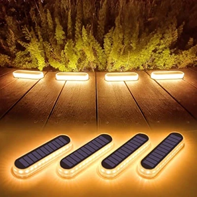 Image de Lacasa 4pcs Lampe Solaire Extérieur Sol Blanc Chaud 2700K 40LM LED Lumiere Decoration Terrasse Exterieur, Étanche IP68 Auto On/Off Éclairage pour Chemins Jardin Escalier Allée Patio