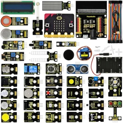 Image de KEYESTUDIO BBC Micro:bit 37 en 1 kit de Module capteur programmable Compatible avec Microbit V1, Micro bit V2 (Inclus), pour Que Les débutants apprennent l&#039;électronique Le