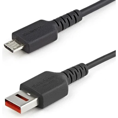 Image de StarTech.com Câble Chargeur Sécurisé 1m USB A vers Micro Data Blocker Charge/Alim. No Blocage Transfert Données SmartPhone/Tablette (USBSCHAU1M)