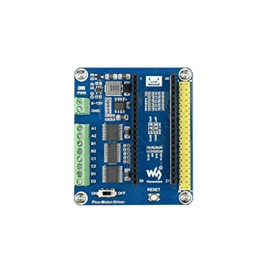 Image de DC Motor Driver Module Hat for Raspberry Pi Pico Series, Driving up to 4X Motors, I2C Controlled, 3A Output
