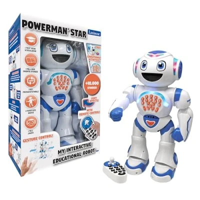 Image de Lexibook ROB85EN Powerman Star Version Anglaise Robot télécommandé Qui Parle et Marche, Programmable STEM pour Enfants 4+,