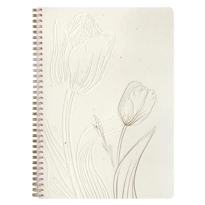 Image de Clairefontaine 813065C Un Cahier à Spirale motif Tulipe / Nature Floral A4 21x29,7 cm 148 Pages Pointillées Dots Papier Ivoire 90g Collection Tulip Paper