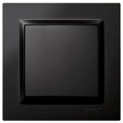 Image de Simon interrupteur commutateur, série 10, 230 V, mural intérieur, facile à installer, avec cadre, couvercle et mécanisme, couleur noire