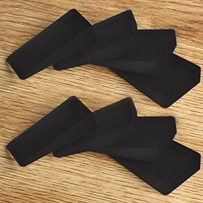 Image de Tahikem Lot de 8 cales noires pour nivellement meubles, dures découpables, table, toilettes, texture caoutchouc, parfaites les portes