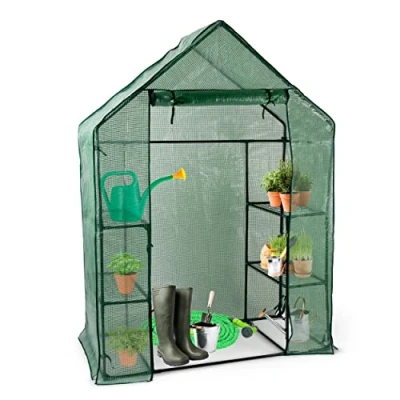 Image de Kinzo Garden Serre en Plastique de Plusieurs étagères avec Porte roulante 1430 x 730 1950 Vert…