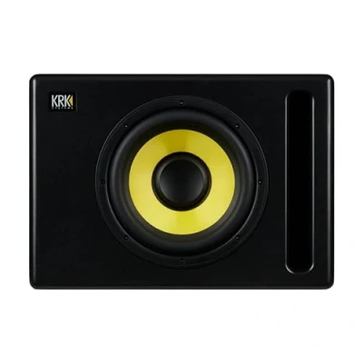 Image de Caisson de Basses Actif noir Studio KRK S10.4 Subwoofer d&#039;une puissance 160W SPL Max 117dB Contrôles Avancés et Connectivité Étendue, Bypass avec footswitch optionnel