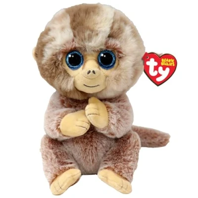 Image de TY Stubby Singe Beanie Bellies Medium 24 cm Bonnet à écraser pour bébé Peluche Douce Collectionner