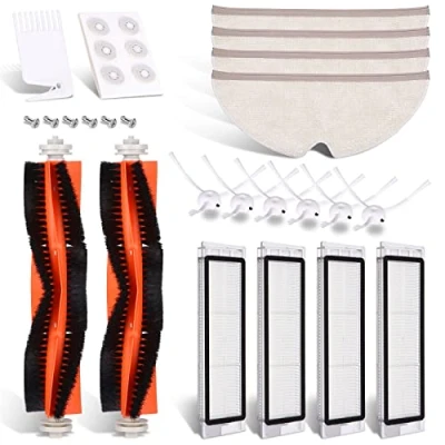 Image de Accessoires pour Xiaomi S50 S51 S55 S5 S6 Kit d&#039;accessoires Roborock Pièces de Rechange aspirateur inclure 2 Brosse Principale,4 Filtres,6 Brosses Latérales et Beaucoup Plus