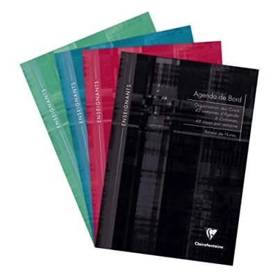 Image de Clairefontaine 9069C Un Agenda de Bord Brochure Souple 6 Colonnes (48 cases/semaine) A4 21x29,7 cm 144 Pages (42 semaines) Papier Blanc 90 g Couverture Carte Pelliculée Couleur Aléatoire