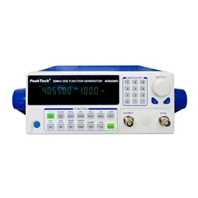 Image de PeakTech Générateur de fonctions 10 µHz 20 MHz avec amplificateur puissance W/télécommande via USB/FM, AM, PM, PWM, FSK Modulation, 1 pièce, P 4060 MV
